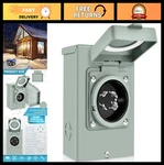 30A Generator Power Inlet Box Nema 3R Outdoor Outlet, 7500W Transfer Switch, Wea. Fixed Price $50.39.