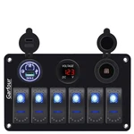 Garfour Waterproof 6 Gang Aluminum Boat Switch Panel Marine Rocker Wit.... Fixed Price $52.45.