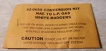 92-0659 Conversion Kit Natural To Lp Gas White Rodgers. Fixed Price $6.95.