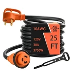 25 Ft 30 Amp Generator Rv Adapter Cord With Black/orange (colour). Fixed Price $100.95.