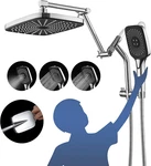 12" High Pressure Dual Rain Shower Head With Handheld Spray - Polished Chrome. Fixed Price $148.99.