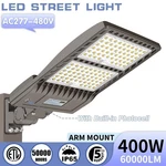 400W Led Parking Lot Light Ac 277-480V Shoebox Pole Fixture 60000LM Dusk To Dawn. Fixed Price $272.06.