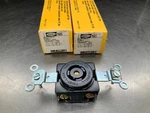 (2) Hubbell 75826 Receptacle Single Twist-loc Thermoset Face. Fixed Price $13.50.