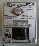 Condor B5-3.0/OVP Power Supply (input: 115/230VAC, Output: 5VDC At 3.0A). Fixed Price $30.00.