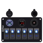 Waterproof 6 Gang Aluminum Boat Switch Panel Marine Rocker With 12V Vo.... Fixed Price $36.65.