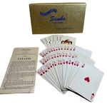 Samba Coated Playing Cards Three Deck Canasta Set Gold Box Of Calif Plastic. Fixed Price $26.95.