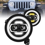 9" Round Dot Led Headlight For Jeep Wrangler Jl Jt Gladiator 2018+ W/ Halo Drl. Fixed Price $219.99.