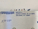 International Power IHCC15-3 Supply 12VDC 3.4A/15VDC 3A Triangle #68029-11. Fixed Price $50.00.