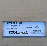 Tdk-lambda GWS500-36 Power Supply 36V 14A 100-240V Ac Industrial Silver. Fixed Price $70.00.
