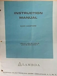 Lambda Rack Adapters LRA-3, LRA-4, LRA-5, LRA-6, & LRA-7 Instruction Manual. Fixed Price $20.00.