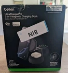 Belkin Ultracharge Pro 3-IN-1 QI2 25W Charging Stand W/ Magsafe WIZ040 Black. Fixed Price $60.00.