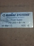 Mamac Systems PS-200-1-B-1-N / PS2001B1N (used). Fixed Price $75.00.