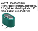 Varta 29-7235 Nimh Pcb Mount Memory Protection Battery 3.6V 150MAH 55615603940. Fixed Price $29.86.