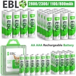 Ebl Lot Aaa Rechargeable Batteries 2800MAH 2300MAH 1100MAH Ni-mh + Box. Fixed Price $16.59.