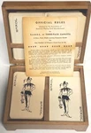 Vintage 1951 Samba Three Pack Canasta Card Game Deck Instructions & Wooden Box. Fixed Price $24.00.