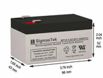 LP12-1.2 Leoch Battery Sla Sigmastek Replacement. Fixed Price $16.79.