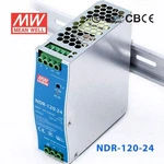 Mean Well NDR-120-24 Single Output Industrial Power Supply 120W 24V Din Rail. Fixed Price $33.49.