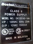 Genuine Oem Boston Acoustics DK1201A5-1AN Power Supply Adapter. Fixed Price $19.00.