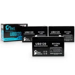 3-PACK Tripp-lite Replacement Battery UB6120 6V 12AH Sealed Lead Acid Sla Agm. Fixed Price $52.99.