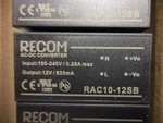 Recom RAC10-12SB Ac/dc Converter 100-240V Input 12V Output 4-PIN Pcb Mount. Fixed Price $39.00.