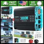 3000W Pure Sine Wave Power Inverter 12V Dc To 120V Ac For Rv, Truck, Solar. Fixed Price $349.99.