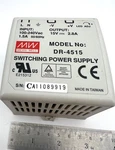 Mean Well DR-4515 Switch Power Supply 100-240VAC 1.5A 50/60HZ In 1.5V 2.8A Out. Fixed Price $39.99.