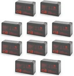 Lot Of 10 Csb HR1234WF2 High Rate 12V Sla Battery W/ .25" Terminals. Fixed Price $279.99.