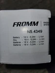 18VOLT 4AH Fromm Batteries New. (N5.4349). Fixed Price $300.00.