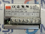 Mean Well Power Supply S-240-30 Output: +30VDC 8A. Fixed Price $41.24.